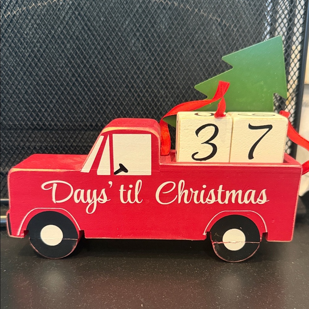 Red Christmas Countdown Truck Toy